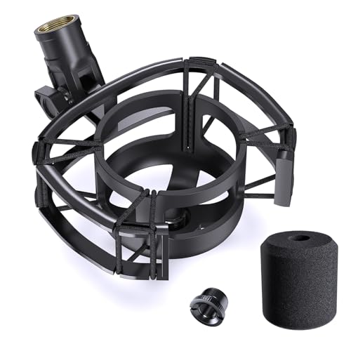2026 Upgrade Shock Mount for HyperX SoloCast & Razer Seiren Mini Microphone, Anti-Vibration Suspension Elastic Shock Mount Holder Clip Mics Stand - size: HyperX SoloCast Shock Mount