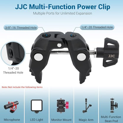 Universal Super Clamp Camera Mount, Adjustable Metal Heavy Duty Clamp with 1/4"-20 & 3/8"-16 Threads, 0.47-2.36'' Jaw Grip Desk Clamps for Magic Arm Light Stand Tube Bike Handlebar Stroller Tripod - size: Clamp Only
