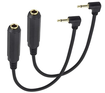 (2Pack 6.35mm 1/4" Mono to 90 Degree 3.5mm 1/8" TS Mono Connectors Cable Right Angle 3.5mm Mono Male to 6.35mm Female Plug Cable for Microphone to External Soundcard, etc.(30CM/12Inch) - color: 90 Degree 30CM/2Pack