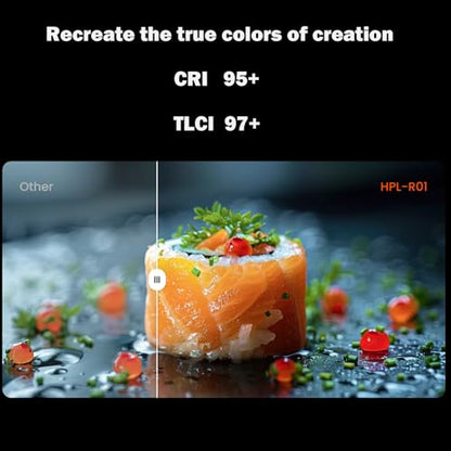 Hohem HPL-R01 Photography Lighting, On Camera Light, RGB Video Light, 130 Minutes Portable Camera Light, CCT 2500K-9000K, CRI 95+, TLCI 97+, 24 FX Effects, 10W Output for TikTok, Content Creator