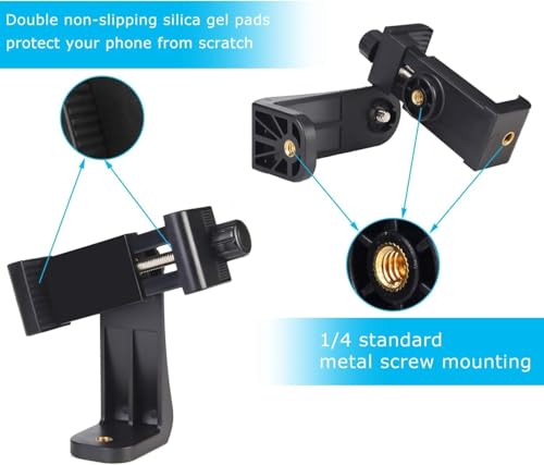 Phone Tripod Mount Adapter/Universal Tripod Phone Holder Stand, Fits Any Smartphone, 1/4" Screw, Rotating Vertical & Horizontal, Compatible with for Selfie Stick Monopod - style: 1) Rotating Phone Mount