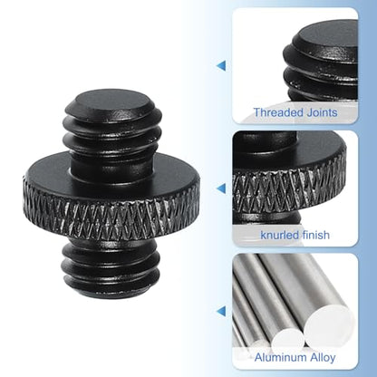 PATIKIL Tripod Screw Adapter 3/8" Male to 3/8" Male, 2 Pcs Tripod Nut Connectors Camera Mount Screw Camera Double Head Converter for Microphone Holder Magic Arms Accessories, 18 mm - size: 3/8" Male to 3/8" Male,18 mm