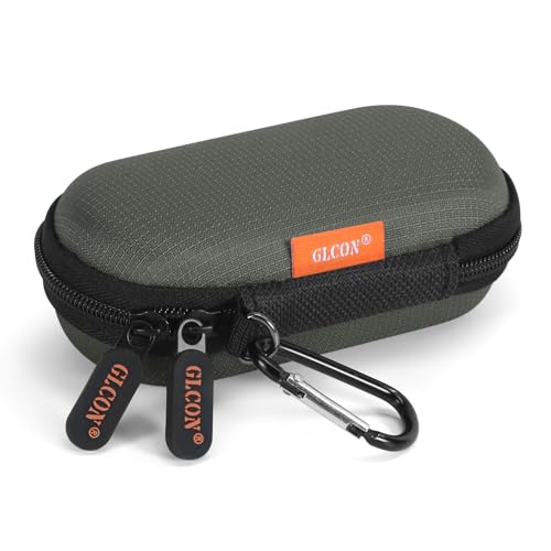 Ultra-Hard Small Carrying Case for Wired Earbuds, MP3 Player, Heart Monitor, USB Cable, Flash Drive - Portable Mini IEM Case Universal Pouch Bag for In Ear Monitor, Airpods, Galaxy Buds, Earpods, iPod - color: Greenish Gray