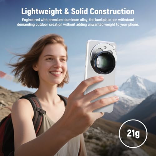 NEEWER 15 Ultra Lens Backplate, Aluminum Alloy 17mm Thread Phone Lens Adapter Holder for Main & Telephoto Cameras, Compatible with Xiaomi 15 Ultra Original Phone Case, PA111 (Silver) - style: Backplate for 15 Ultra/Silver