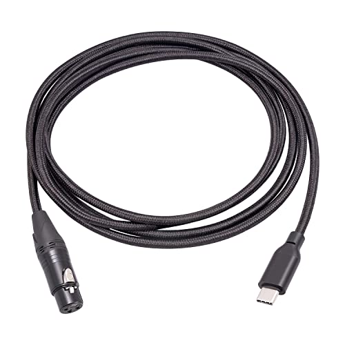 6FT USB C to XLR Female Audio Cable - Compatible with Microphones, Smartphones, Tablets - color: silver, size: 6FT