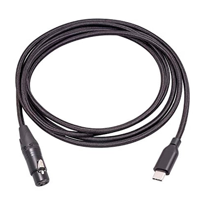 6FT USB C to XLR Female Audio Cable - Compatible with Microphones, Smartphones, Tablets - color: silver, size: 6FT