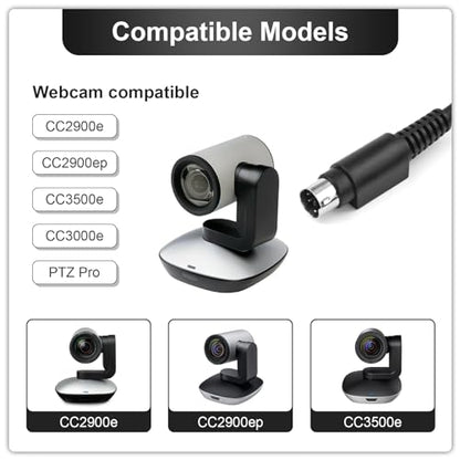 Replacement USB Webcam Power Cable Data Cord Compatible with Logitech PTZ Pro / CC2900e 2900ep CC3500e 3000e Webcam,9.5Ft