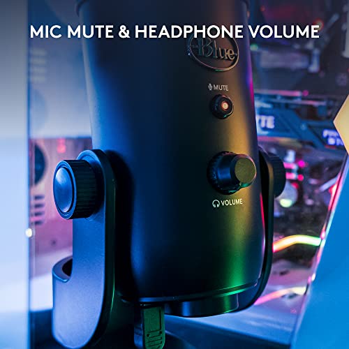 Logitech Creators Blue Yeti USB Microphone for PC, Mac, Gaming, Recording, Streaming, Podcasting, Studio and Computer Condenser Mic with Blue VO!CE effects, 4 Pickup Patterns, Plug and Play - Blackout | Blue Vo!ce Effects, 4 Pickup Patterns, Plug and Play