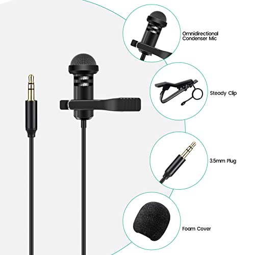 2 Pack Lavalier Microphone Compatible with DJI Mic 2 & Rode Wireless Pro/Wireless GO 2 / II Transmitters - Omnidirectional Lav Lapel Wearable Mic for Vlog Interview Streaming Lectures Broadcasters - color: Regular Version
