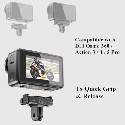 Kewig Magnetic Quick-Release Adapter Camera Mount with 1'' Ball for DJI | for DJI Osmo 360 / Action 3 / 4 / 5 Pro Action Camera, for RAM Mounts B Size 1 Inch Ball Double Socket Arm (X1+R15)