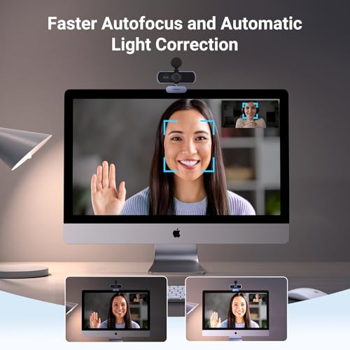 UGREEN FineCam Lite 2K Webcam with Auto Focus for PC | Dual Noise Cancelling Mics, Privacy Cover, Computer USB Camera for Streaming, Conferencing, Calling, Zoom, Skype, Teams