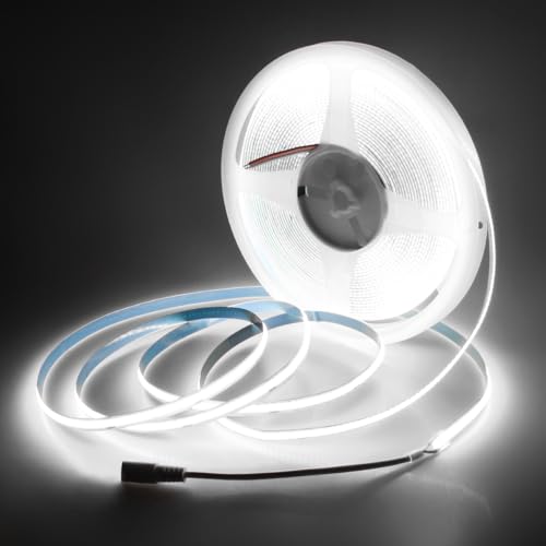 Aclorol 24V COB Led Strip Light 32.8ft COB Flexible Led Strip Light Cool White 6000K Super Bright for TV Party Other Home Indoor Decor 10M 3200Leds CRI85+(Power Supply&LED Dimmer Not Included) - color: Cold White/6000K, size: 32.8FT(No Power Supply)