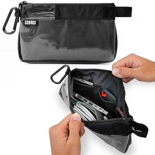 GOBAGS Production Zipper Bags - Electronics & Camera Accessories Bag - Cable organizer, Gear Accessory Pouch, Travel Camera Essentials (Small, Black) - color: Black, size: Small