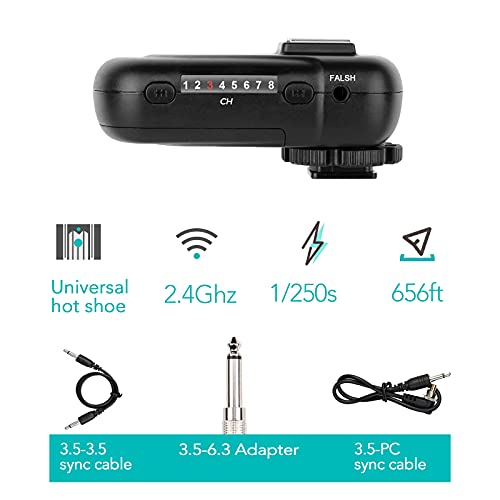 AODELAN Flash Trigger Receiver with Universal Hot Shoe for Canon, Nikon, Olympus, Panasonic, Pentax, Fuji, Samsung, Sony (Receiver Only) - color: Receiver