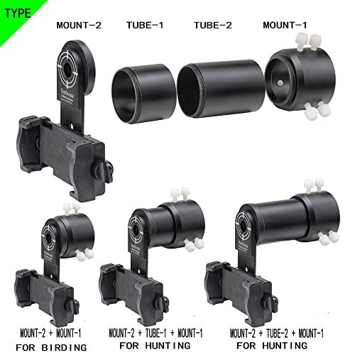 Rifle Scope Mount Camera Adapter - Smartphone Camera Adapter for Hunting & Birding - Outdoor Shooting | Universal phone adapter; stable alignment; wide compatibility - size: Enhanced Alum Single View 33~46mm