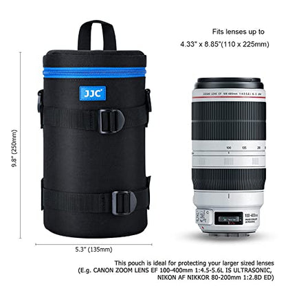 JJC Deluxe Lens Case Pouch Bag for Canon EF 100-400mm f4.5-5.6L IS USM/EF 70-200mm f2.8L, RF 600mm f11 IS STM, Nikon AF 80-200mm f2.8D/AF-S 70-200mm f/2.8G & More Lenses Below 4.3" x 8.8"(D x L) - size: XXXL Size