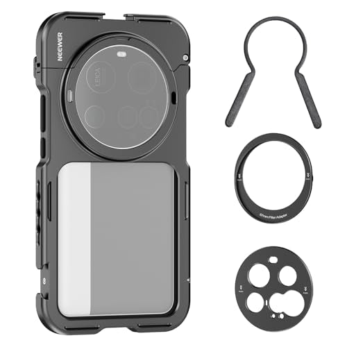 NEEWER 15 Ultra Cage, Quick Release Video Rig Case Phone Stabilizer Holder Compatible with Xiaomi 15 Ultra with 67mm Filter Adapter & 17mm Lens Backplate for Video Recording Filming, PA091 Black - style: Cage for 15 Ultra/Black