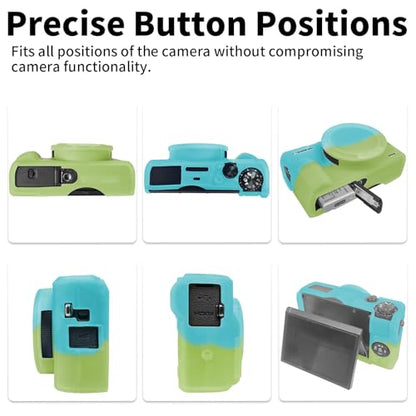 G7X Mark III Case, Soft Silicone Protective Case Cover for Canon Powershot G7X Mark III Digital Camera, Durable Camera Body Skin Protector with Removable Lens Cover, Green Blue - color: Green Blue