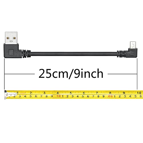 Short Mini USB Charging Cable 9inch, Right Angle Mini USB Male to USB 2.0 Type A Male Data Sync and Charge Cable, for Dash Cam, DigitalCamera, Hard Drive, MP3 Player, Phone (2Pcs) - style: 2Pcs Mini USB - Right Angle