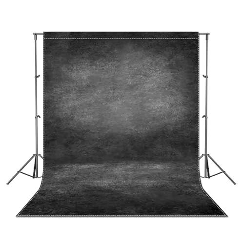 8x12ft Fabric Black Abstract Texture Photography Backdrop (No Stand No Clips) Portrait Photoshoot Background Adult Newborn Child Headshot Photo Studio Props Booth Rod Pocket On Top - color: Black, size: 8'x12'