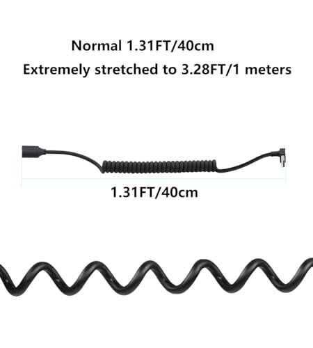 90 Degree USB 2.0 Male to Female Coiled Cable, 1.3 to 3.23 Feet, Data Sync Charger, Compatible with Printers, Cameras, Mouse, Other USB Devices - style: Down Angle