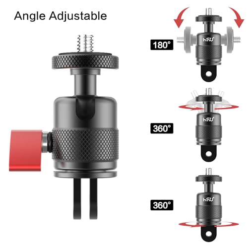 HSU Vertical Mount for GoPro, Aluminum 90 Degree Direction Adapter, 1/4"-20 Screw Tripod Mount for GoPro Hero 13/12/11/10/9/8/Insta360 X5/X4/X3, DJI Osmo Action 5/4/3 AKASO Action Camera and More