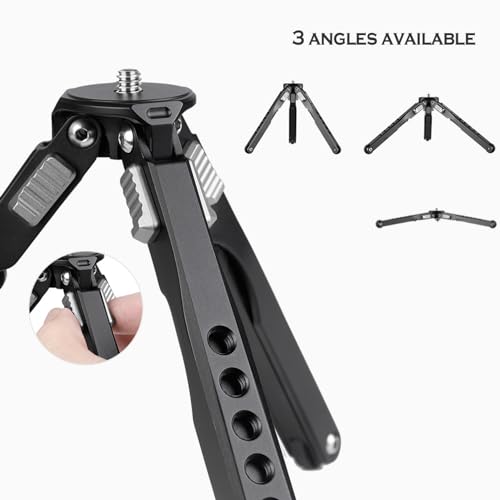 Leofoto MT-03 Tabletop Tripod, Aluminum Mini Tripod, 2 Leg Sections, Foldable Leg, Portable and Compact, 1/4" Mounting Stud and Accessories Thread (MT-03+LH-25) - style: MT-03+LH-25