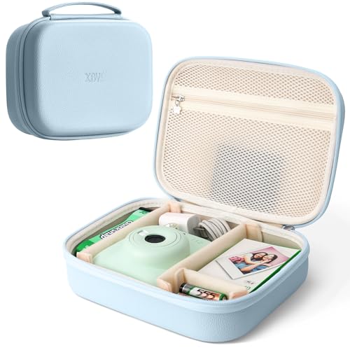 Hard Storage Case Compatible with Fujifilm Instax Mini 12/11/90/SQ1/SQ40/EVO Instant Camera, Holds Fuji Film & Accessories with 3 Dividers,Ideal for Home & Travel (Blue) - color: Blue