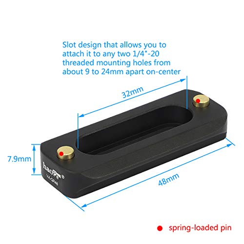 Haoge VA-QR48 Quick Release NATO Rail Plate with 1/4'' Screws for Camera Cage Cheese Plate fit NATO-Compatible Handle Clamp Articulating Arms Monitor Mount - color: 48mm NATO Rail