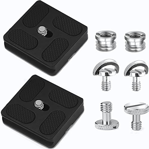 Niewalda Aluminum Metal Quick Release Plate with 1/4" D-Ring Screw/Slotted Screw and 3/8" to 1/4" Mount Screw Adapter, Tripod Mounting Plate Fits Arca-Swiss for SLR Camera Tripod Ball Head (PU-40) - color: PU40