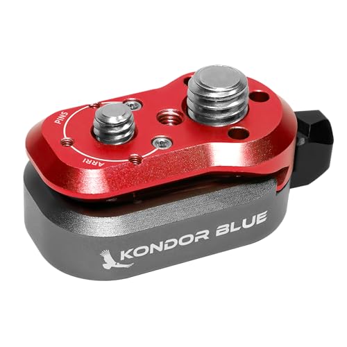 KONDOR BLUE | Mini Lock Quick Release Plate System | NATO Rail, ARRI-Style Anti-Twist, 1/4-20 & 3/8-16 Mounts, Zero Play Locking for Monitors, Arms, Accessories | Cardinal Red - color: Red