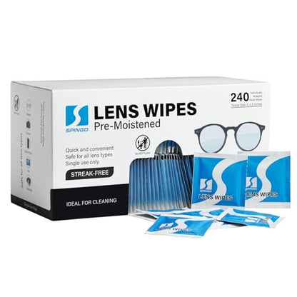 240 Count Lens Wipes for Eyeglasses, Eye Glasses Cleaner Wipes for Phone | Streak-Free & Scratch-Free Pre-moistened Lens Cleaning Wipes, Individually Wrapped Glasses Wipes for Sunglass & Touchscreens. - size: 240 Count
