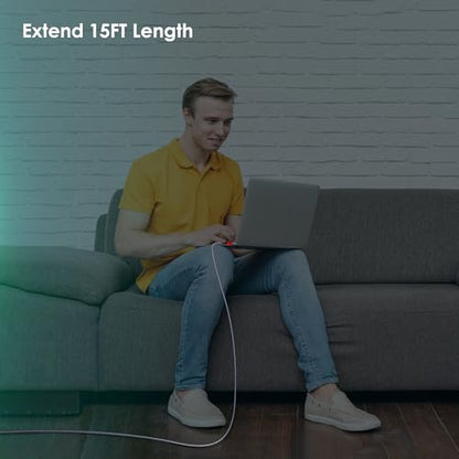 Thunderbolt 5 Cable 15FT Compatible, 20Gbps, 5K@60Hz, 4K@60Hz, PD 240W, USB4 2.0 USB C Video Display Cable for Thunderbolt 4, iPhone 17, SSD, Mac mini M4 / M4 Pro, MacBook Pro - size: Straight 15FT