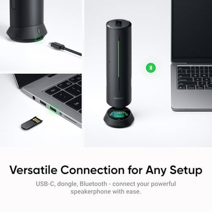 Insta360 WaveLink - 4K Conference Room Speakerphone and Camera, Speaker Tracking, 5m 360° Voice Pickup, Noise Reduction, AI Transcription and Summaries, Plug & Play, Works with Zoom, Teams - color: Graphite Black, style: WaveLink Bundle