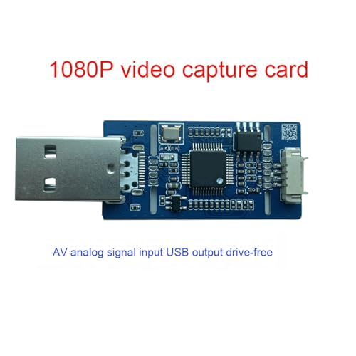 Video Capture Card CVBS/AV to USB Capture Card HD 1080P Graber Driver Free Plug & Play for Windows,Camera for Streaming, Live Broadcasting, Video Conference,Gaming