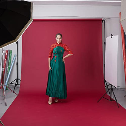 Yizhily Seamless Photo Photography Background Paper Backdrop for Photoshoot, Videos, YouTube, Livestream, 107" x36', Scarlet - color: Scarlet