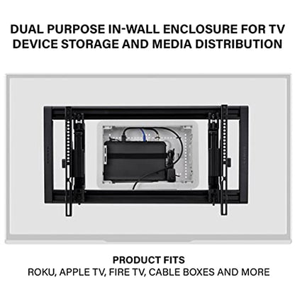 Legrand - OnQ Cable Management, In-Wall Media Box, Dual Purpose Structured Wiring Enclosure, TV Home Theater Recessed Storage Box, 9 Inch, white ENP0900-NA - size: 9 inch