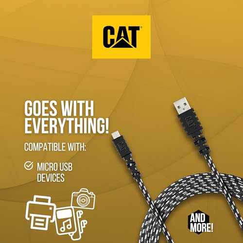 CAT 10FT Micro USB Cable - Charging Cable - Fast Syncing USB Extension Cable for Digital Cameras - Extra Durable, Extra Long USB to Micro USB Charger Cord