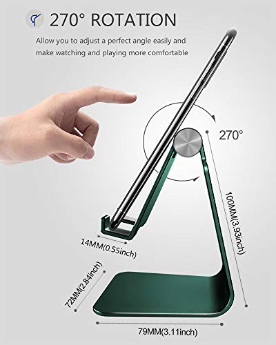 CreaDream Adjustable Cell Phone Stand, Phone Stand, Cradle, Dock, Holder, Aluminum Desktop Stand Compatible with Phone 13 12 11 Pro Max Charging, Accessories Desk, All Mobile Phones, Midnight Green - color: Turquoise Green