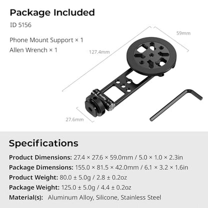 SMALLRIG Magnetic Metal Phone Mount with Cold Shoe Mount, Adjustable Rotatable Phone Tripod Holder Adapter for iPhone 17/16/15, Camera Monitoring, Tripods, Stabilizers - 5156 - size: Phone Tripod Holder
