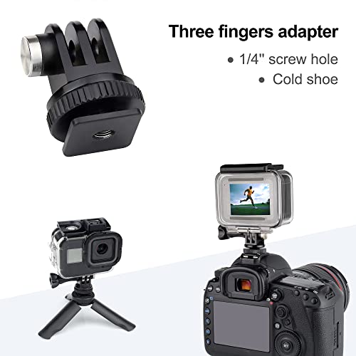 Quick Release Tripod Mount Adapter and Cold Shoe to Tripod Mount Convertor Accessories Kit for GoPro Hero 13 12 11 10 9 8 7 6 5 4 3 DJI OSMO SJCAM Xiaoyi and Most Action Cameras