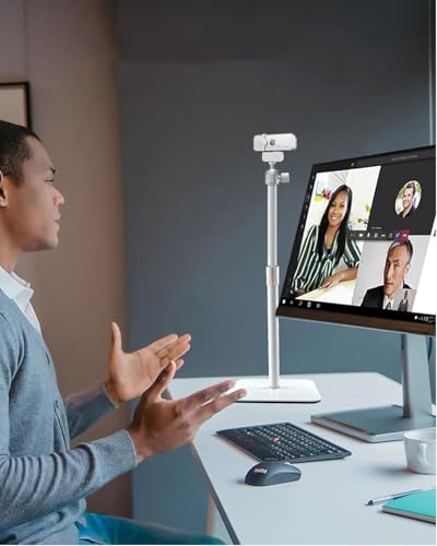 White Webcam Stand Holder Compatible with OBSBOT Meet 2/Meet SE and Insta360 Link 2C White Webcams