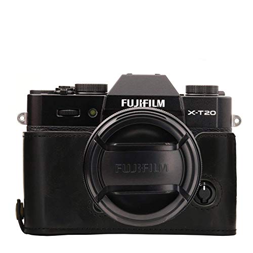 MegaGear Ever Ready Leather Camera Half Case and Strap Compatible with Fujifilm X-T30, X-T20, X-T10 - color: Black