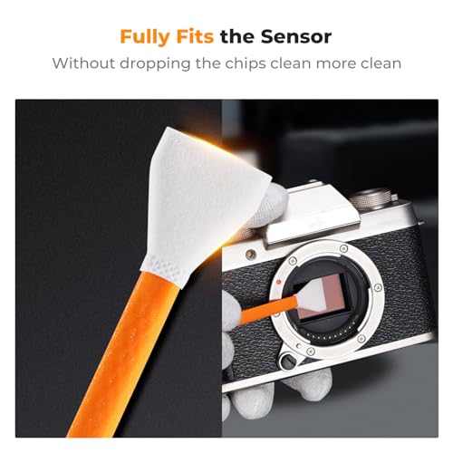 K&F CONCEPT 16mm APS-C Sensor Cleaning Swab*10 + 20ml Sensor Cleaner, DSLR SLR Digital Camera CMOS and CCD Sensor Cleaning Swab Kits for Nikon Sony Canon Camera Clean - size: 16mm