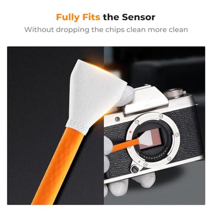 K&F CONCEPT 16mm APS-C Sensor Cleaning Swab*10 + 20ml Sensor Cleaner, DSLR SLR Digital Camera CMOS and CCD Sensor Cleaning Swab Kits for Nikon Sony Canon Camera Clean - size: 16mm