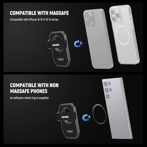 NEEWER Magnetic SSD Mount with Upgraded Touch Fastener, SSD Holder Compatible with MagSafe 16 Pro Max 15 Pro Max 16 Pro 15 Pro for ProRes Video Recording Samsung Lexar SanDisk SSD, PA040 - style: PA040