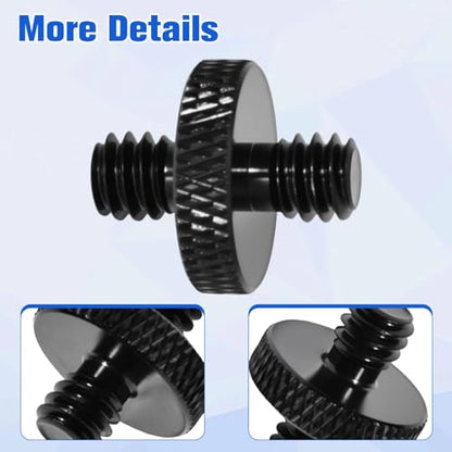 SPEEDWOX 6pcs 1/4" Male to 1/4" Male Tripod Screw Adapter Standard Camera Cage Mount Threaded Light Stand Screw Double Head Stud Standard Mounting Thread Converter for Camera Mount Rig Tripod