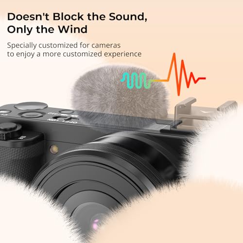 SmallRig Cold Shoe Adapter with Wind Muff Windshield for Sony ZV-1F / ZV-E10 / ZV-1 / ZV-E1 / ZV-1 II, Wind Furry for Light Microphone Attachment - 3526