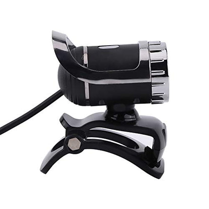 Webcam Camera, USB 2.0 12M Pixels Clip-on Webcam PC Camera with 360° Rotating Stand and Built-in Microphone for Desktop or Laptop (Silver)