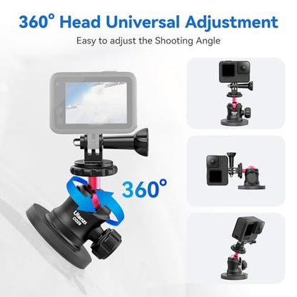 ULANZI Magnetic Camera Mount for Action Camera, Strong Magnetic Mount with 360° Rotation Ball Head and Built-in 6 Magnets, Compatible with Gopro Hero 13/12/11/10, DJI Osmo Action Osmo Nano, Insta360